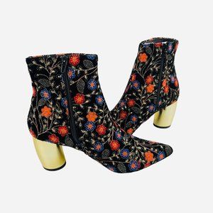 NEW Shoe Republic LA Floral Print Velvet Ankle Bootie Size 8